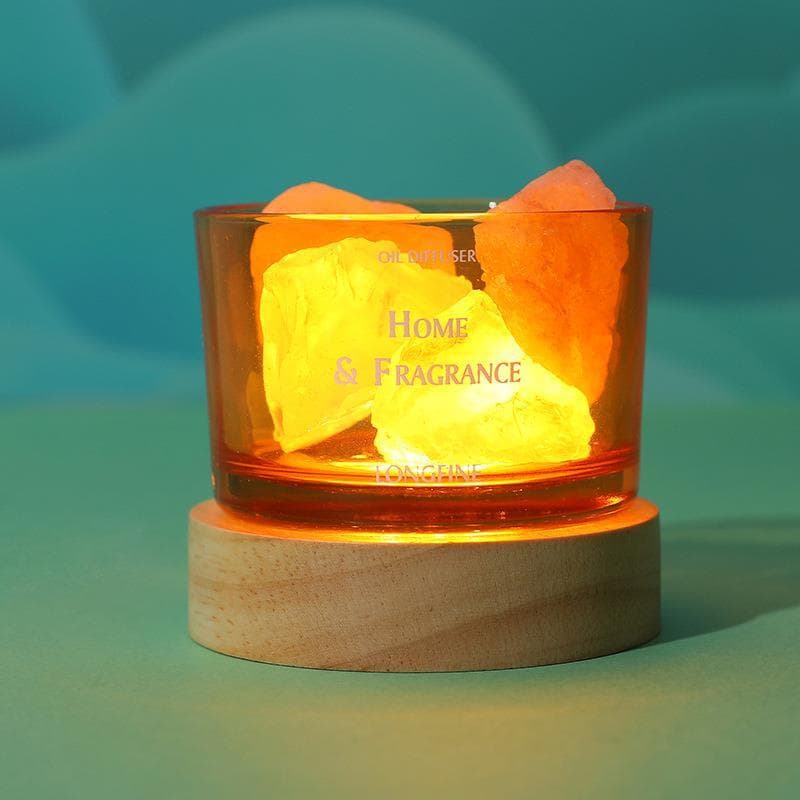 Difusor de aromaterapia sem fogo pedra cristal quarto menina luz fragrância doméstica óleo essencial fragrância ornament