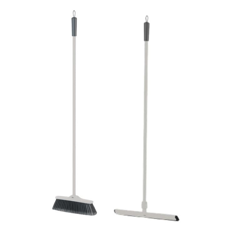 Kit Vassoura E Rodo De Limpeza Doméstica Com Cabo Plástico