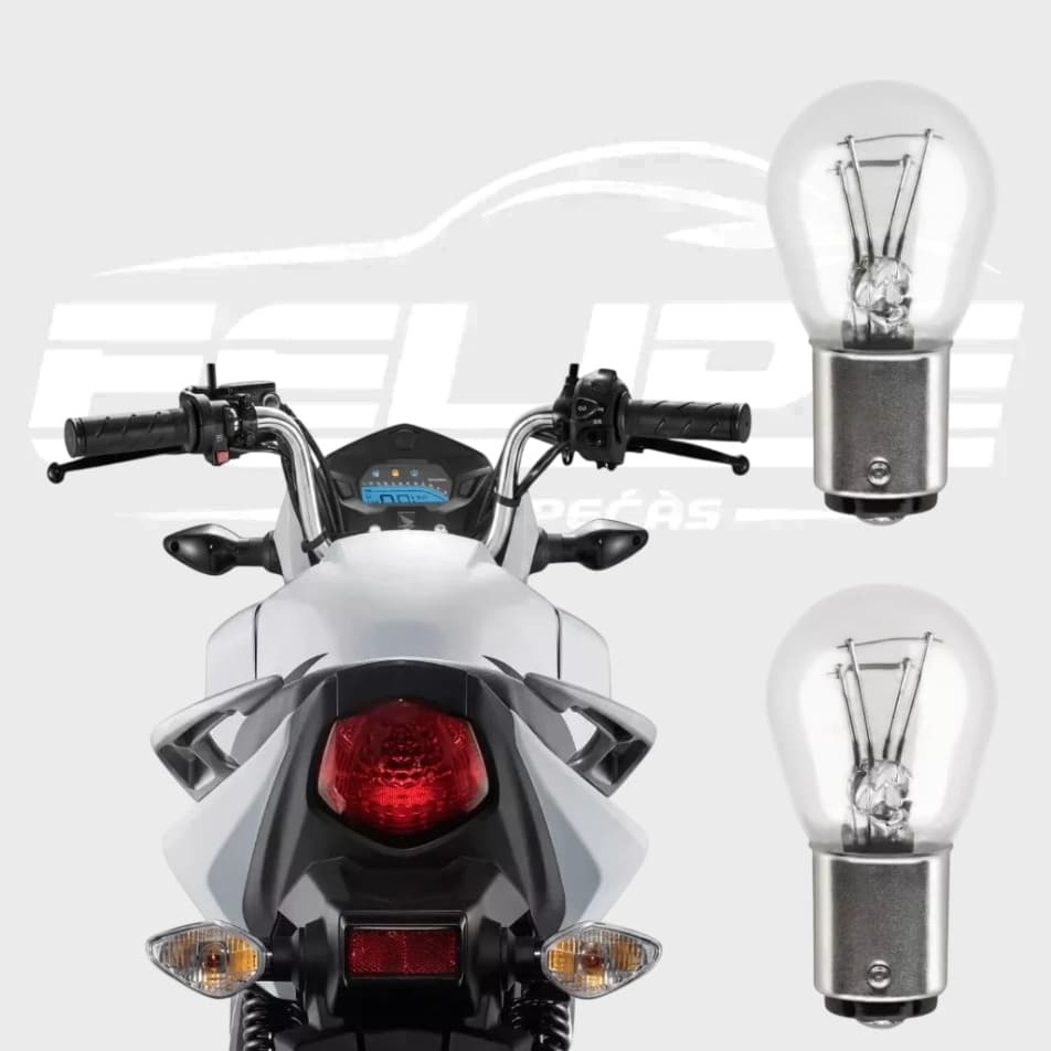 2 lâmpadas branca  Freio (Stop) Traseiro para motocicleta com 2 polos