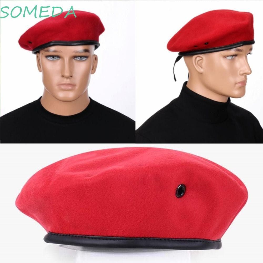 Chapéu De Boinas SOMEDA , Boné Uniforme Ajustável De Outono E Inverno , Para Cosplay Casual De Pintor De Cor Sólida