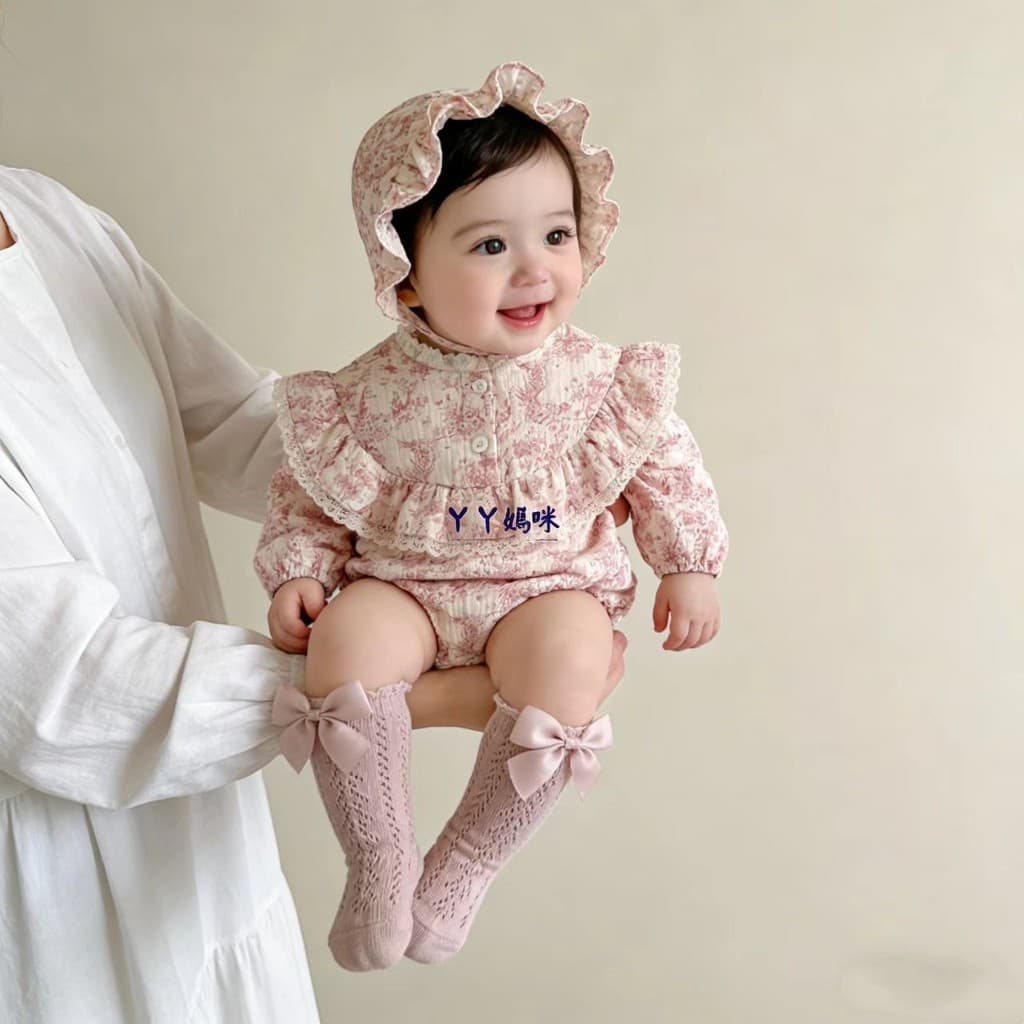 Mês inteiro roupas de bebê primavera verão fino puro algodão gaze de manga comprida roupas de bebê recém-nascido menina