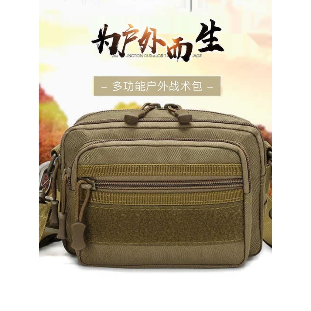 Bolsa mensageiro masculina multicamadas, bolsa de cintura tática, ventilador militar, bolsa de mão, transporte ao ar liv