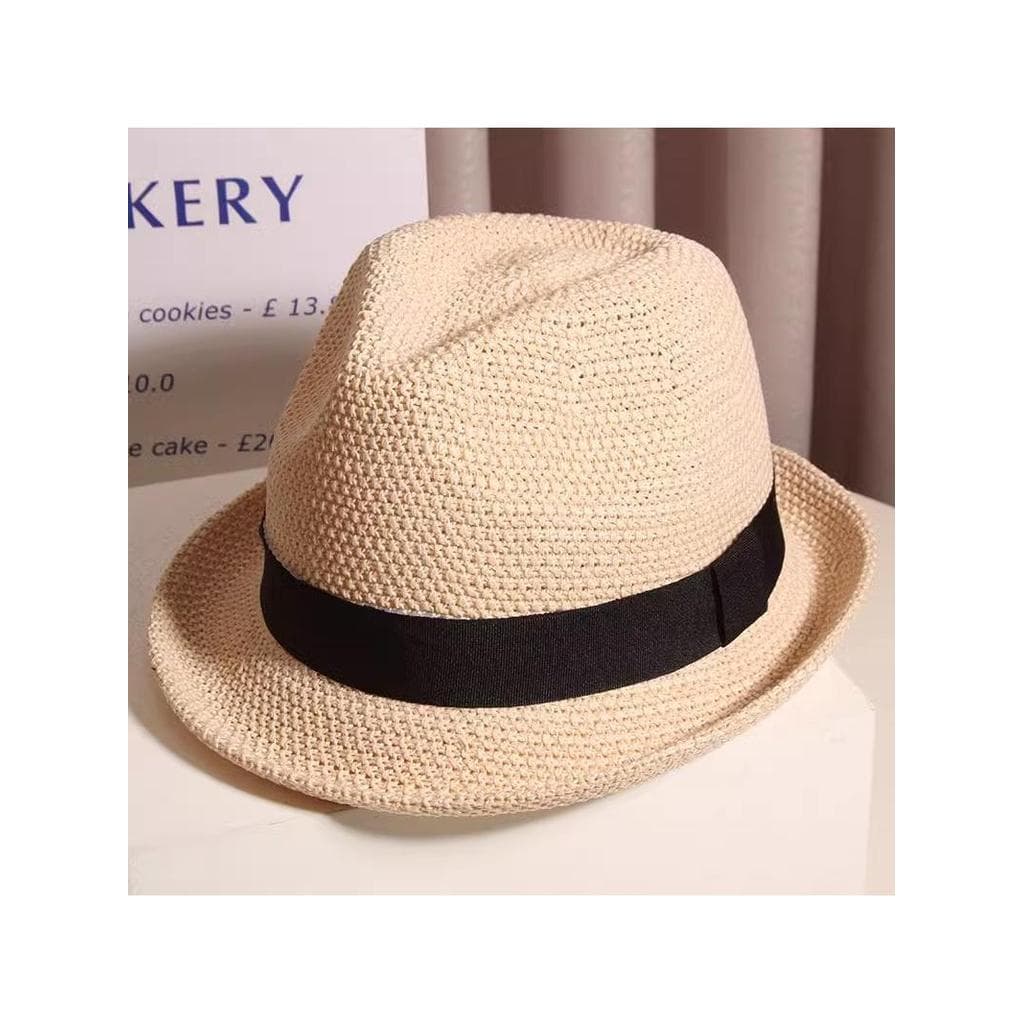 Estilo britânico tecido Jazz chapéu masculino feminino lazer férias viagem primavera verão guarda-sol chapéu de sol Curl