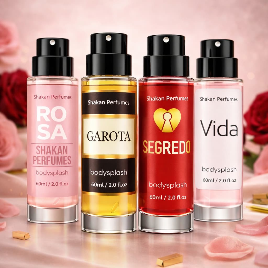 Kit 4 Bodysplash de Perfumes Femininos Famosos Importado Premium Alta Fixação
