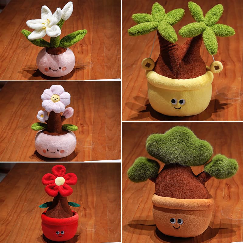 Simulação Engraçada Vaso De Plantas Brinquedo De Pelúcia Lírio Dinheiro Árvore Acolhedor Pinho Boneca Mesa De Escritório