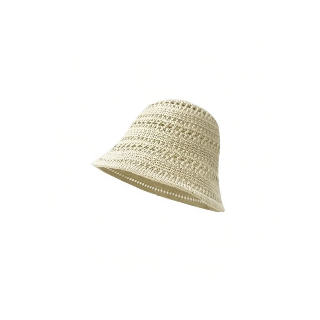 Japonês cor sólida malha oco balde chapéu feminino primavera verão 2026 novo estilo respirável pára-sol protetor solar c