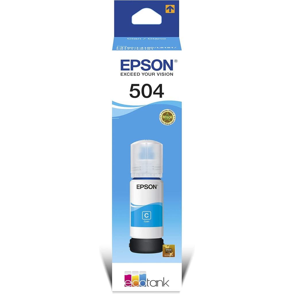 Refil de Tinta 504 Ecotank Ciano T504222 - Epson