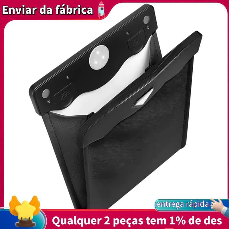 Lixeira De Carro LED À Prova D'água Bolsa De Lixo De Couro PU Bolso De Armazenamento De Vazamento Reutilizável