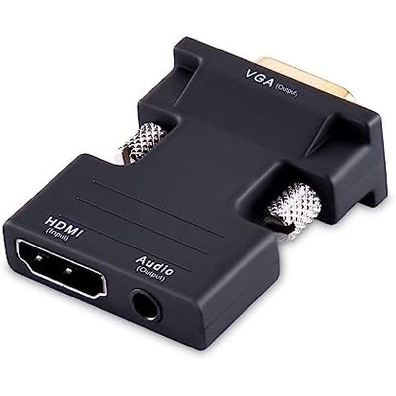 Dongle Adaptador Conversor Fêmea HDMI Para VGA Macho Ativo 1080P Com Conector Portátil De Áudio Estéreo De 3.5 Mm Laptop