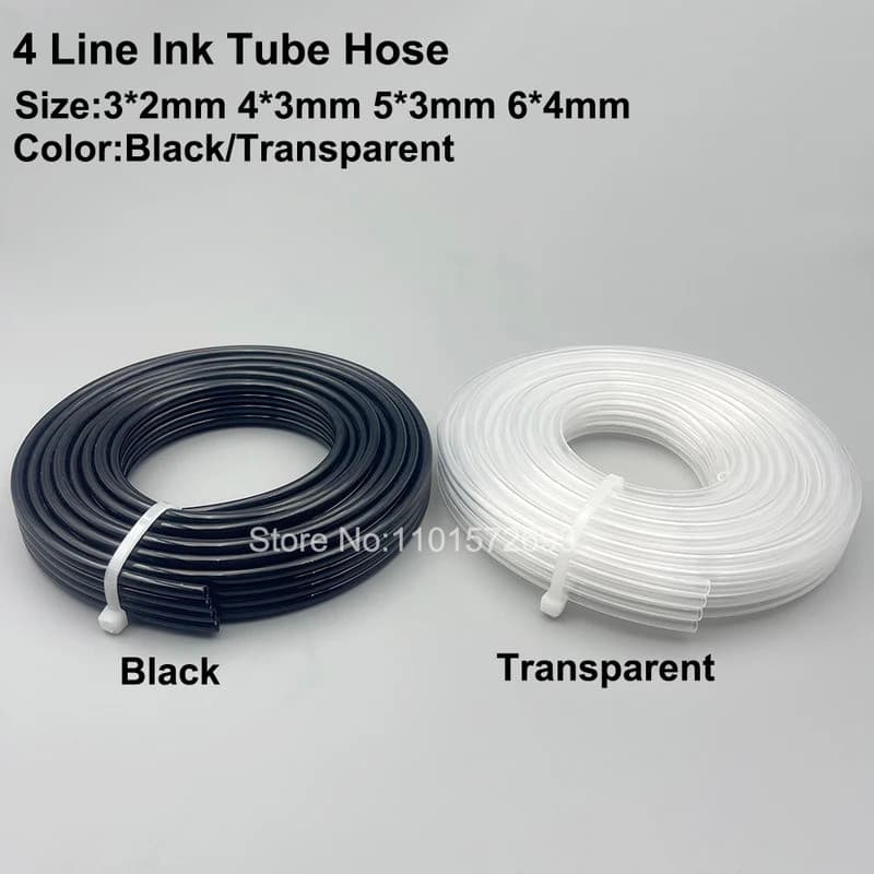 Tubo de Tinta de 10M com 4 Saídas para Epson DX5 DX7 I3200 XP600 TX800 Roland Mimaki Mutoh, Sistema de Abastecimento a G