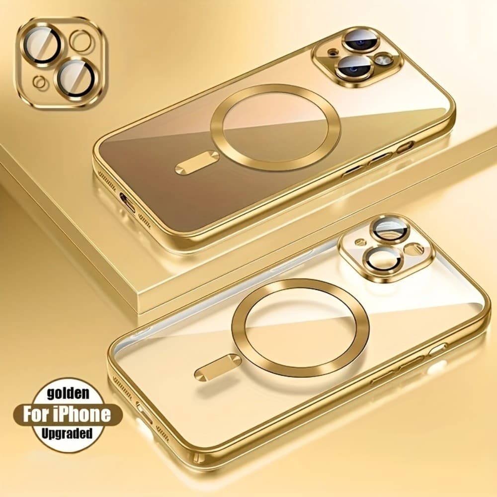 Com revestimento de luxo e função de carregamento magnético sem fio, adequado para iPhone 15 14 13 17 16 12 Pro Max Plus
