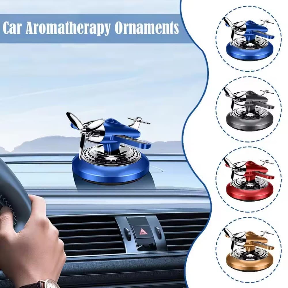 Ambientador De Carro Movido A Energia Solar Helicóptero Giratório Avião Difusor De Aromaterapia Automática Fragrância De