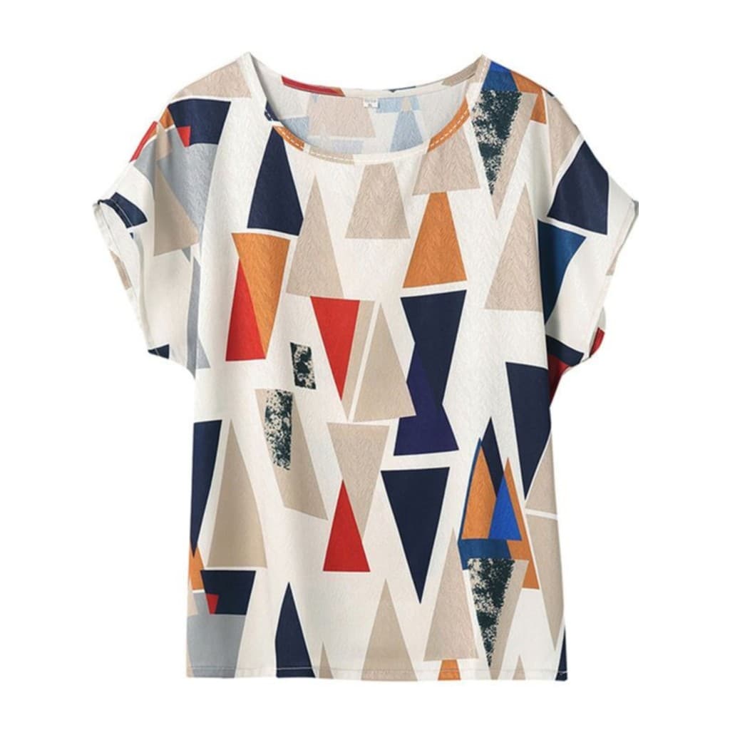 Mãe idosa de meia-idade novo estilo verão camiseta de manga curta imitação de seda gelo moda tamanho grande