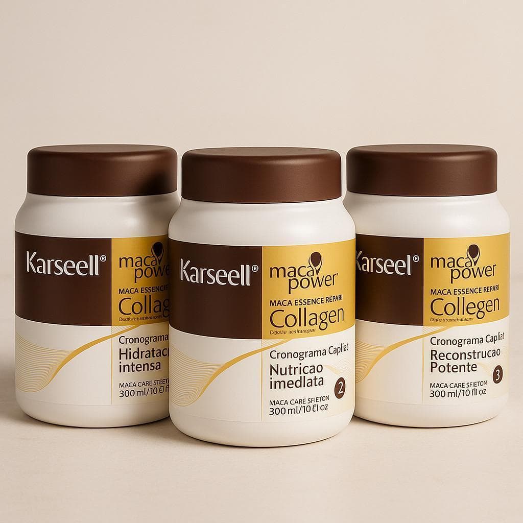 Kit Cronograma Capilar Completo – 3 Máscaras (Hidratação, Nutrição e Reconstrução)