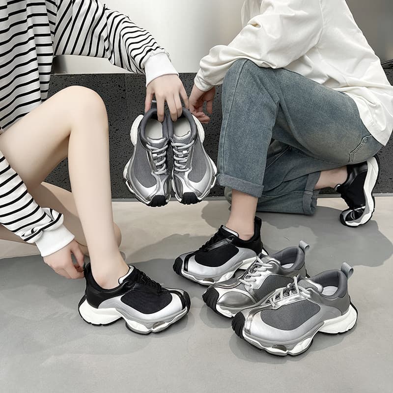 2025 Paris casal novo estilo Retro sola grossa Super quente esportes casuais papai sapatos primavera respirável sapatos