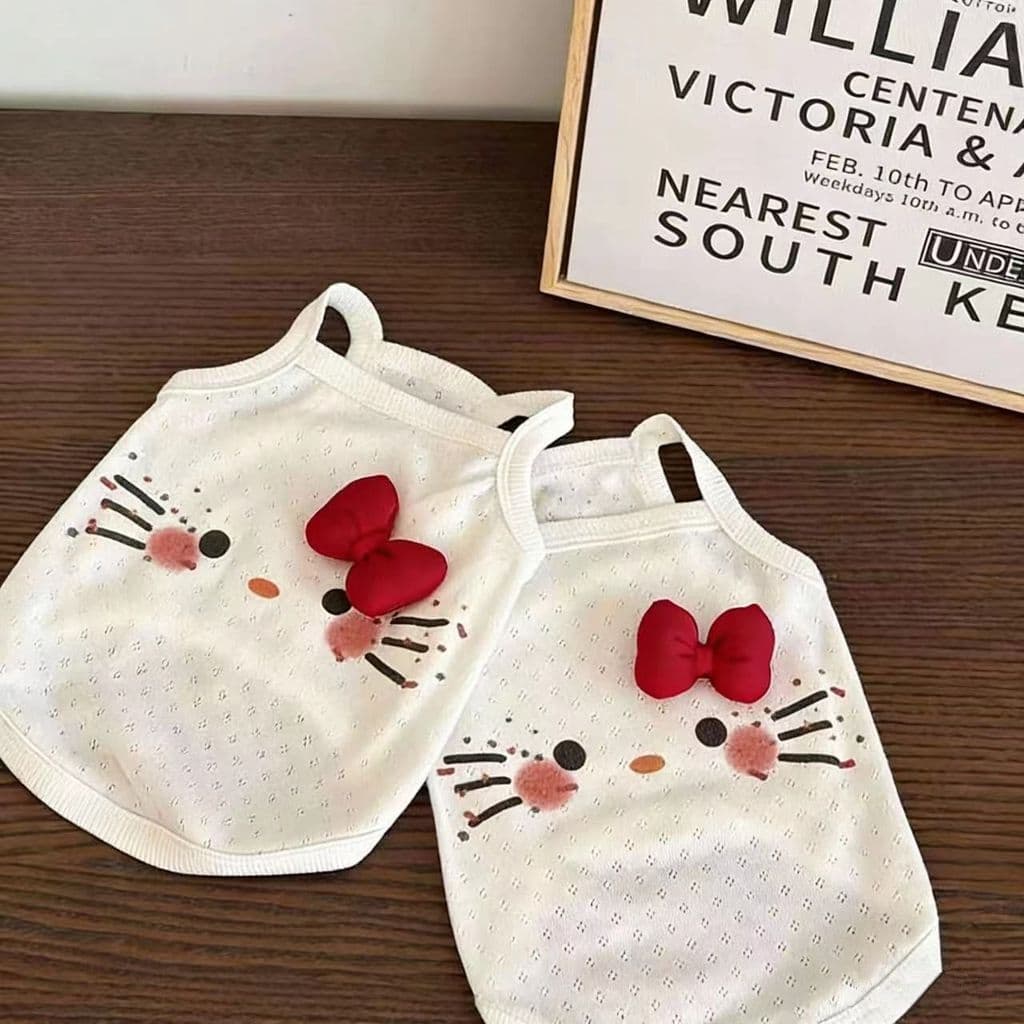 Roupas para animais de estimação gato Pomeranian Bichon pequeno cão estilo fino respirável KT Tanuki gato alemão camisol