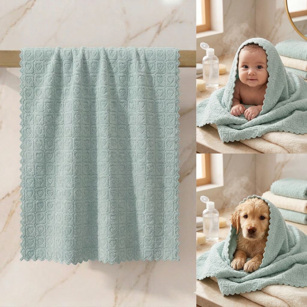 Toalha de Banho Microfibra 70x140cm Alta Absorção Macio Secagem Rápida Praia Piscina Estampa Relevo