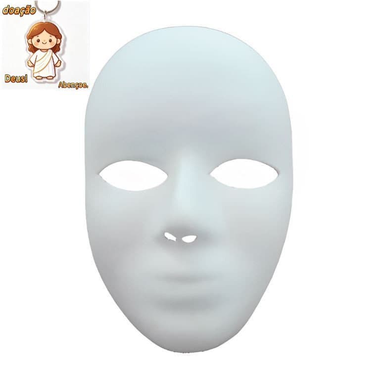 Máscara Rosto Liso Facial Branca para Fantasias