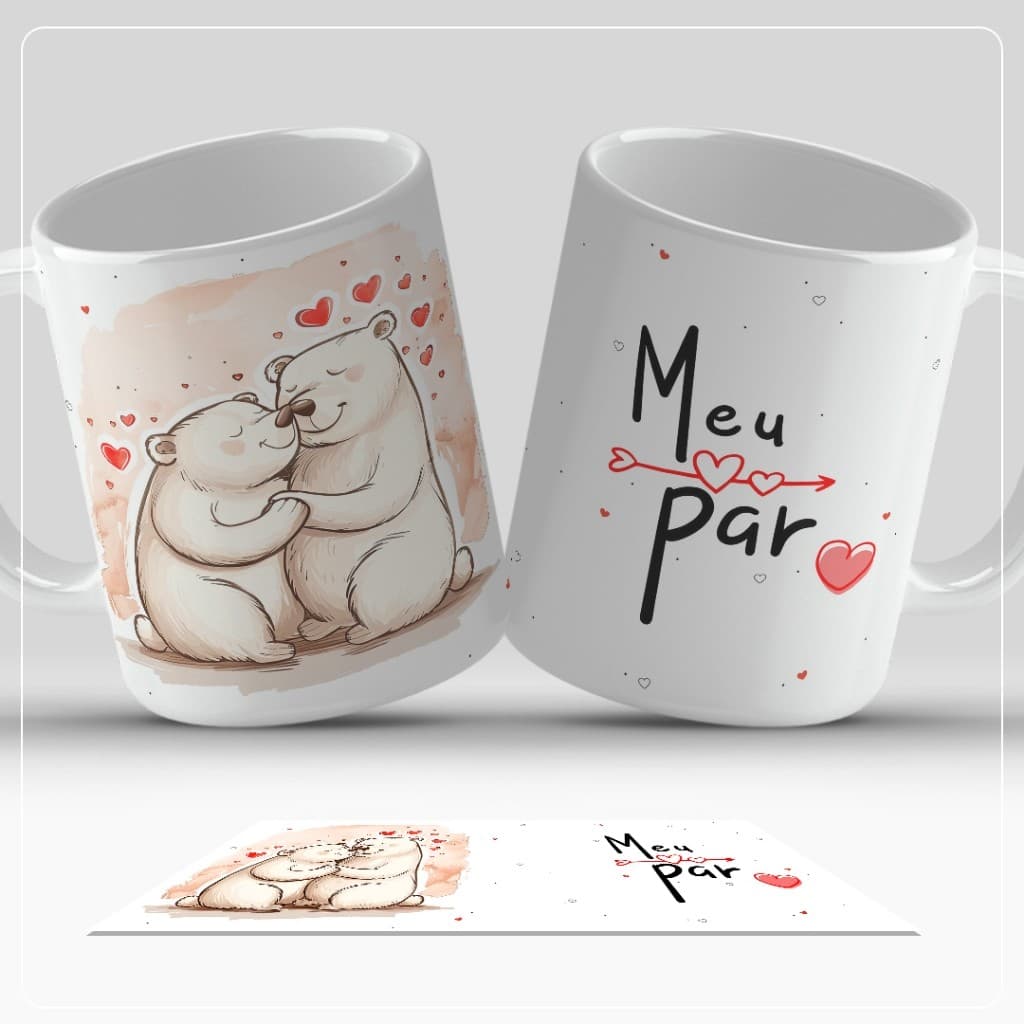 Caneca Dia dos Namorados Personalizada 325ml, amor, parceiro, par