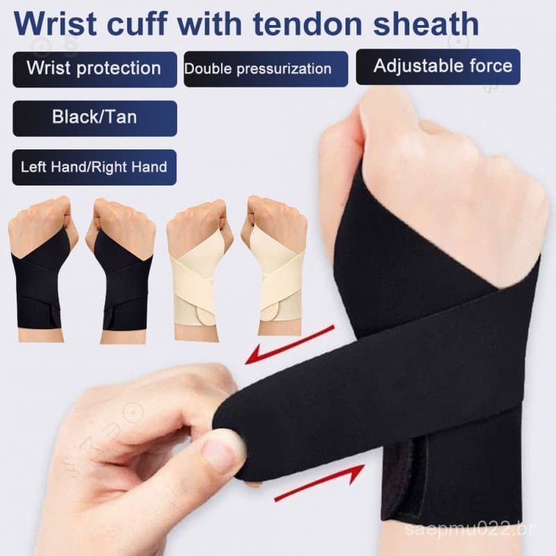Suporte Elástico para Punho para Esportes, Recuperação de Lesões e Conforto Diário com Material Respirável 3WQB
