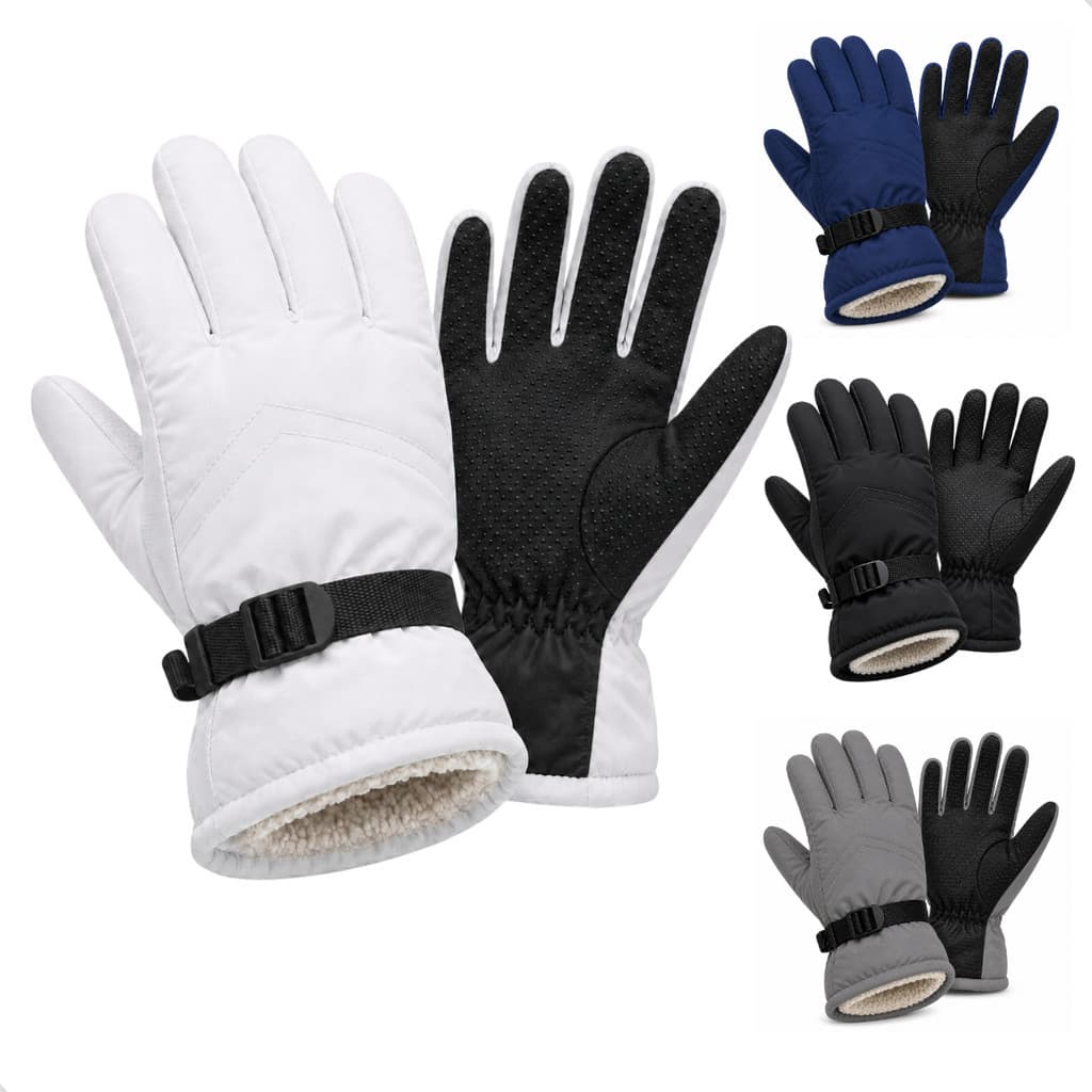 Luva Motoqueiro Forro Quente Motociclista Impermeável Pelinho p/ Frio Moto Bike Branca Branco