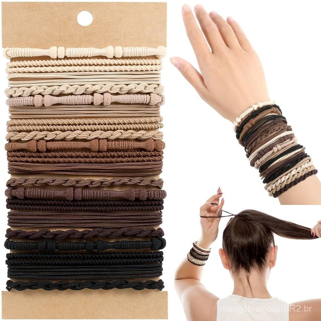 Elásticos de Cabelo Boho OHCISP, 20 Peças em 4 Estilos, Faixas Fofas para Cabelos Grossos ou Finos, Elásticos que Não Da