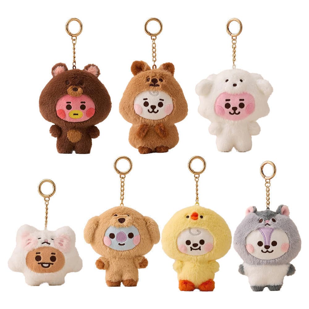 Bt21 BTS BTS Baby Animal Series Boneca de pelúcia Chaveiro Pingente Boneca fofa Bolsa Pingente