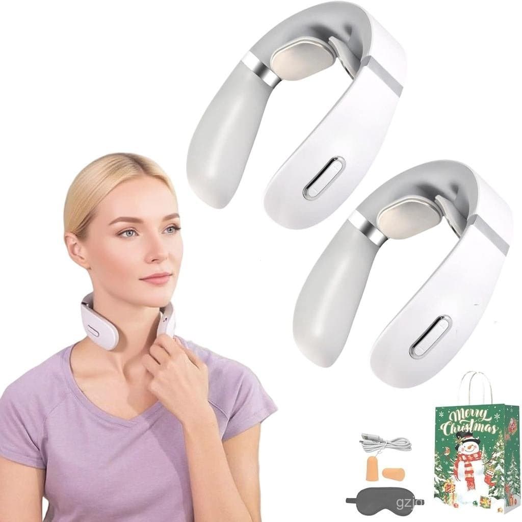 Massageador de Pescoço, Massageador de Pescoço Portátil Sem Fio, Design Ergonômico, 4 Modos de Massagem e 15 Intensidade