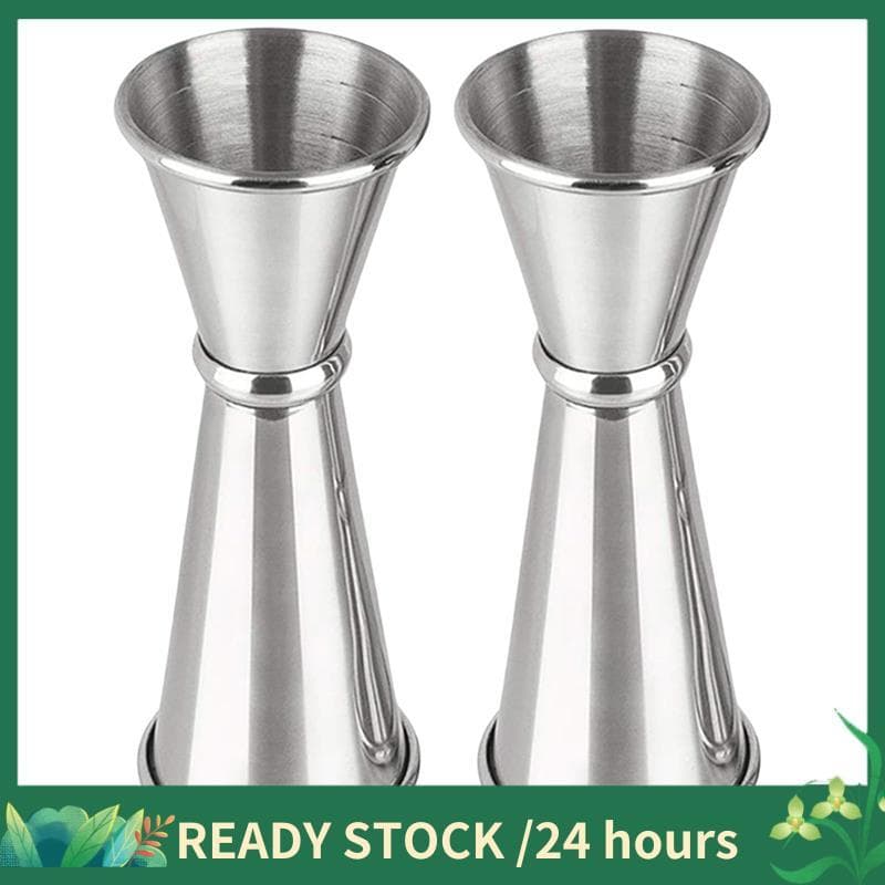 Jigger De Coquetel 2 Onças 1 Onça , 2 Peças Para Bartender , Acessórios De Bar De Copo De Medição Prateado