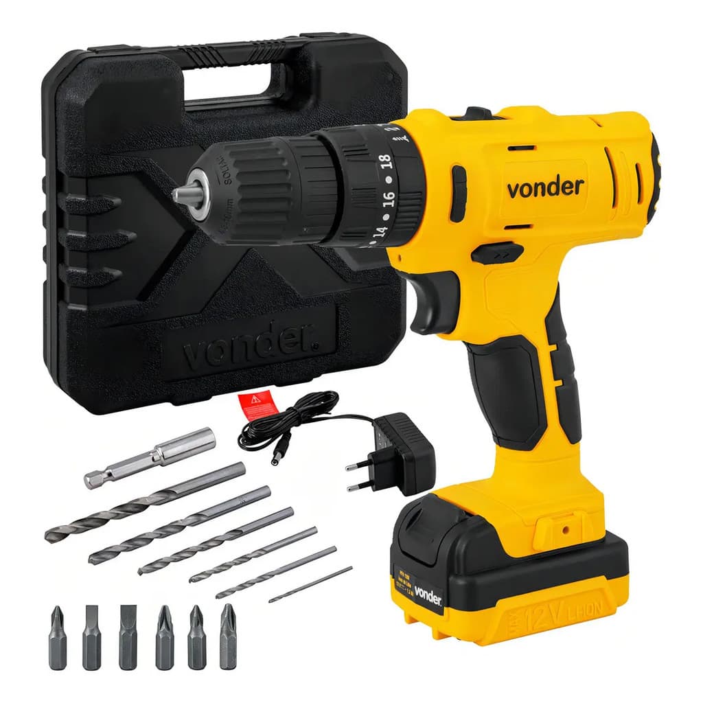 Parafusadeira Furadeira C/ Impacto Vonder Pfv120i Amarelo 127/220v 50 Hz/60 Hz