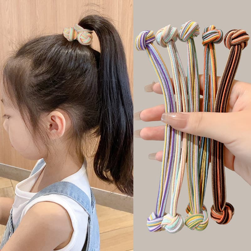 Crianças rabo de cavalo laço de cabelo corda de cabelo alta elástica durável elástico alto rabo de cavalo não colapso ca