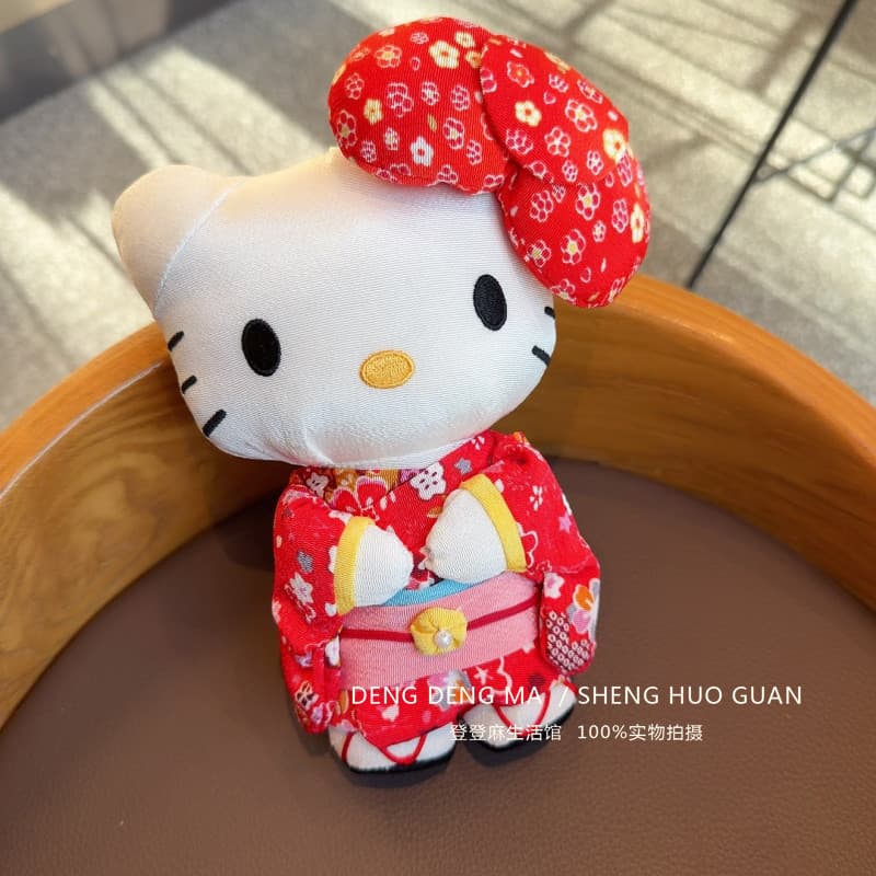 Japonês Sanrio kitty quimono Standable boneca boneca de pelúcia pingente pingente