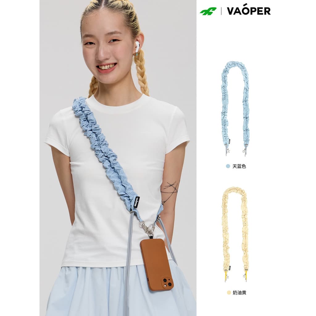 VAOPER marca de alimentação plissada alça de ombro montanhismo cordão multifuncional All-Match Cross-Body saco ajustável