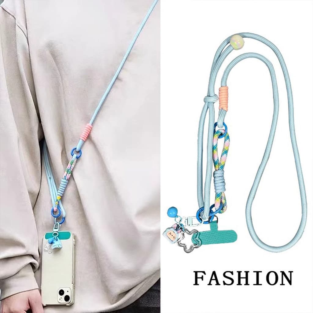 Cordão para celular, versão longa, Diagonal, ombro, costas, moda, pérola, alça ajustável, capa para câmera de viagem ao