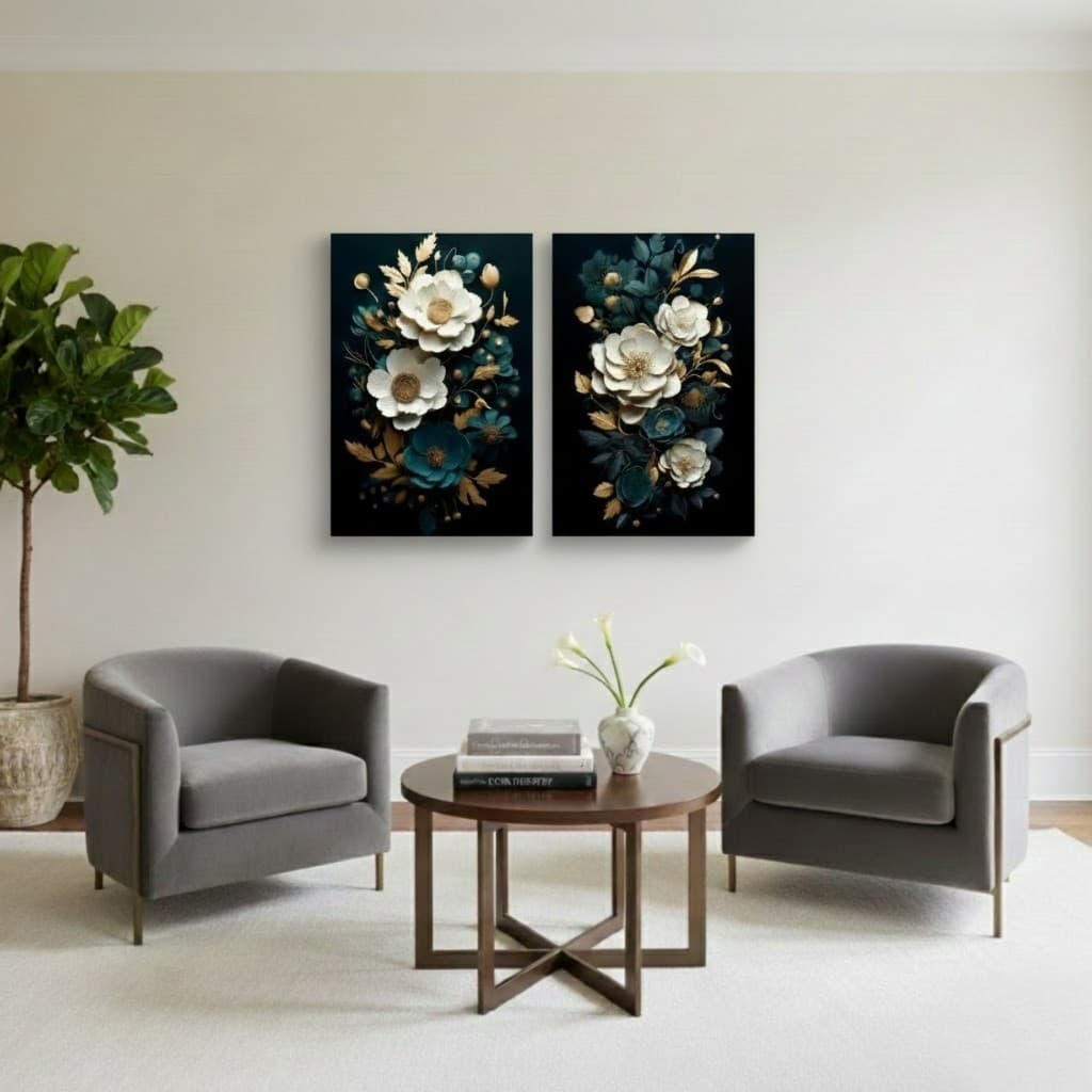 2 Quadros Decorativos Minimalistas - Sem Moldura