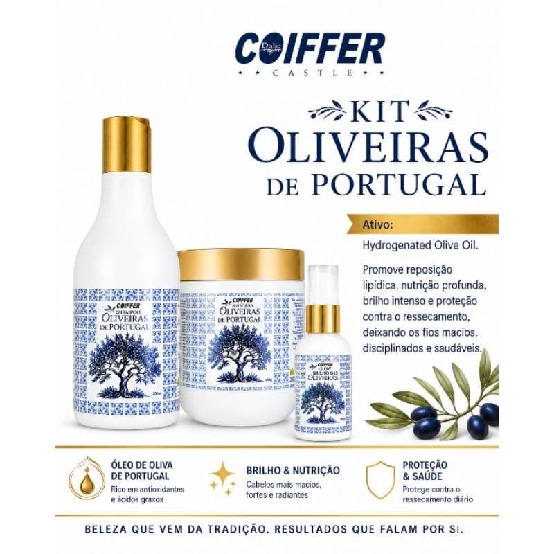 Kit Oliveiras de Portugal Lipídica Nutrição Coiffer c/3