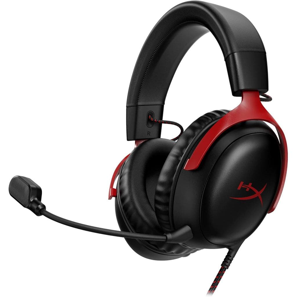 HyperX Cloud III – Headset Gamer com Fio, PC, PS5, Xbox Series X | S, Drivers Angulados de 53mm, Áudio Espacial DTS, Esp