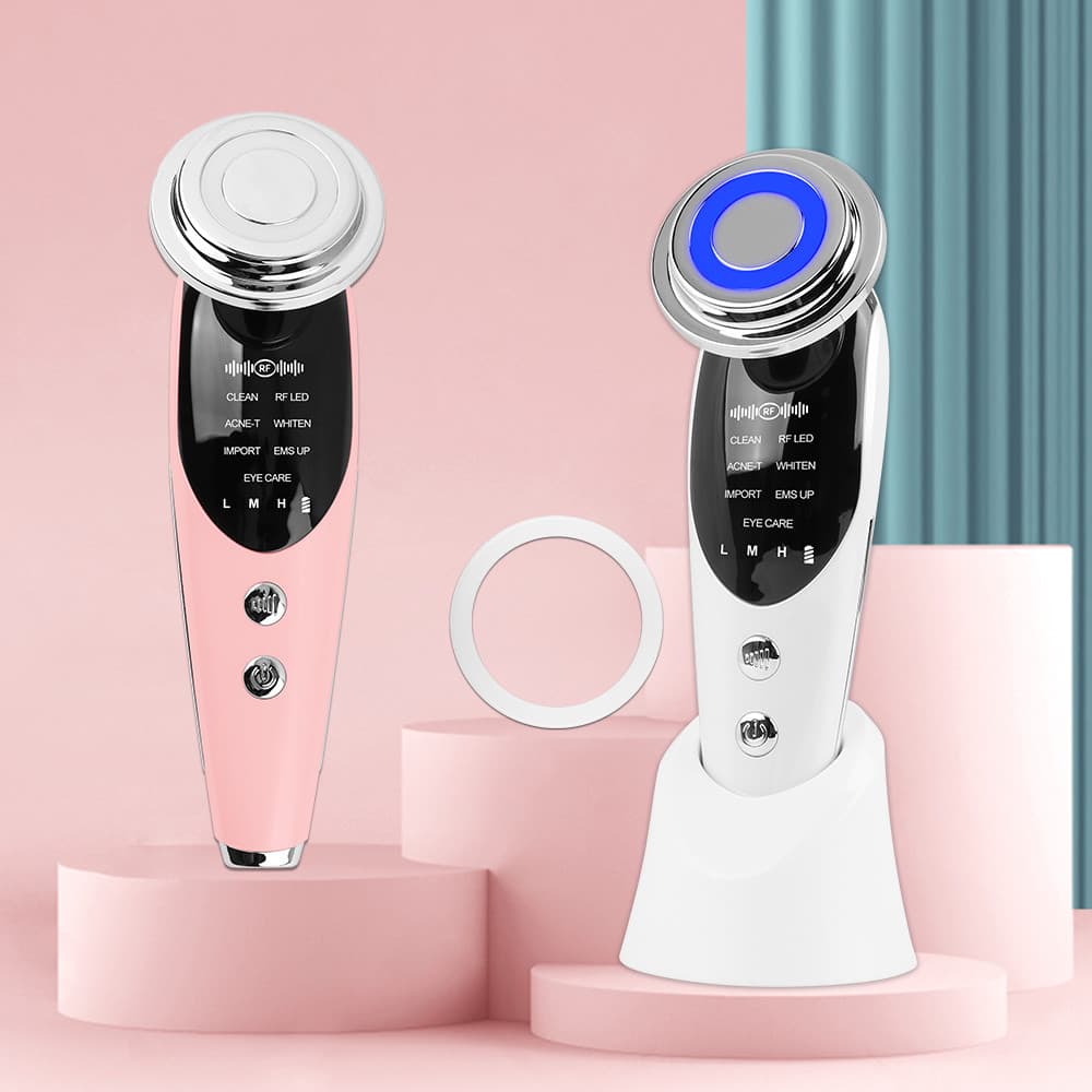 Massageador De Beleza 7 Em 1 Para Rosto E Pescoço , Facial Cuidados Com A Pele , Luz Vermelha , Térmica Vibração