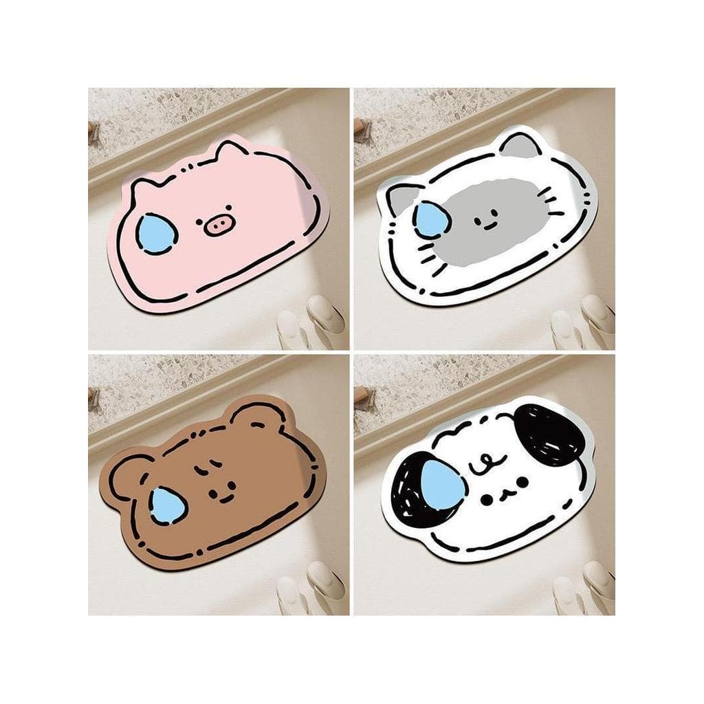 Porta de entrada do banheiro antiderrapante pé esteira dos desenhos animados Animal suor-rosto banheiro absorvente tapet