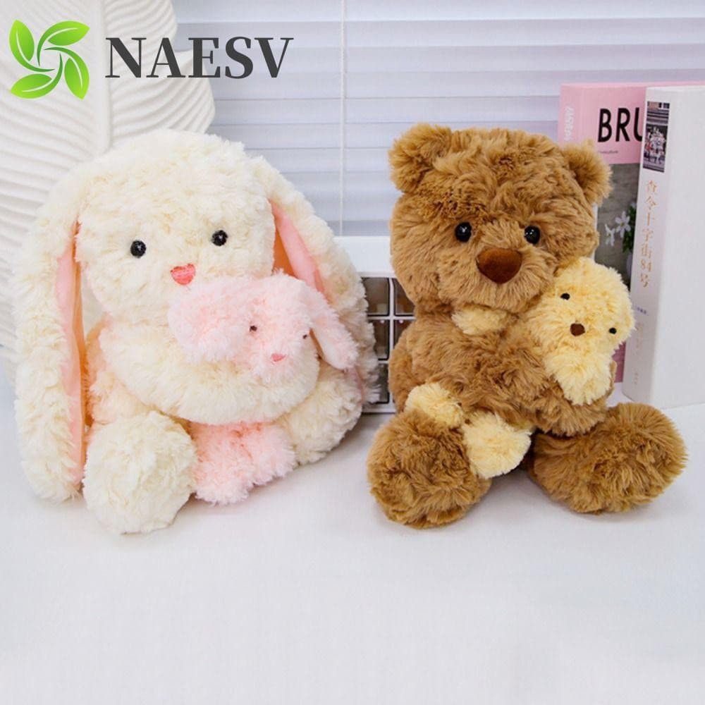 Brinquedo De Pelúcia De Coelho NAESV , Boneca De Coleção Artesanal , Animais Urso De Pais E Filhos De Desenho Animado