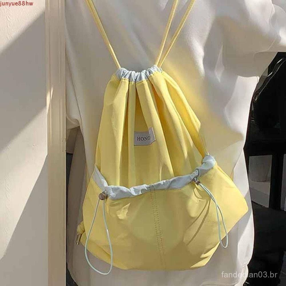 Mochilas Com Cordão JUNYUE , Bolsa De Nylon Leve E Macia Design De Nicho De Grande Capacidade Ombro