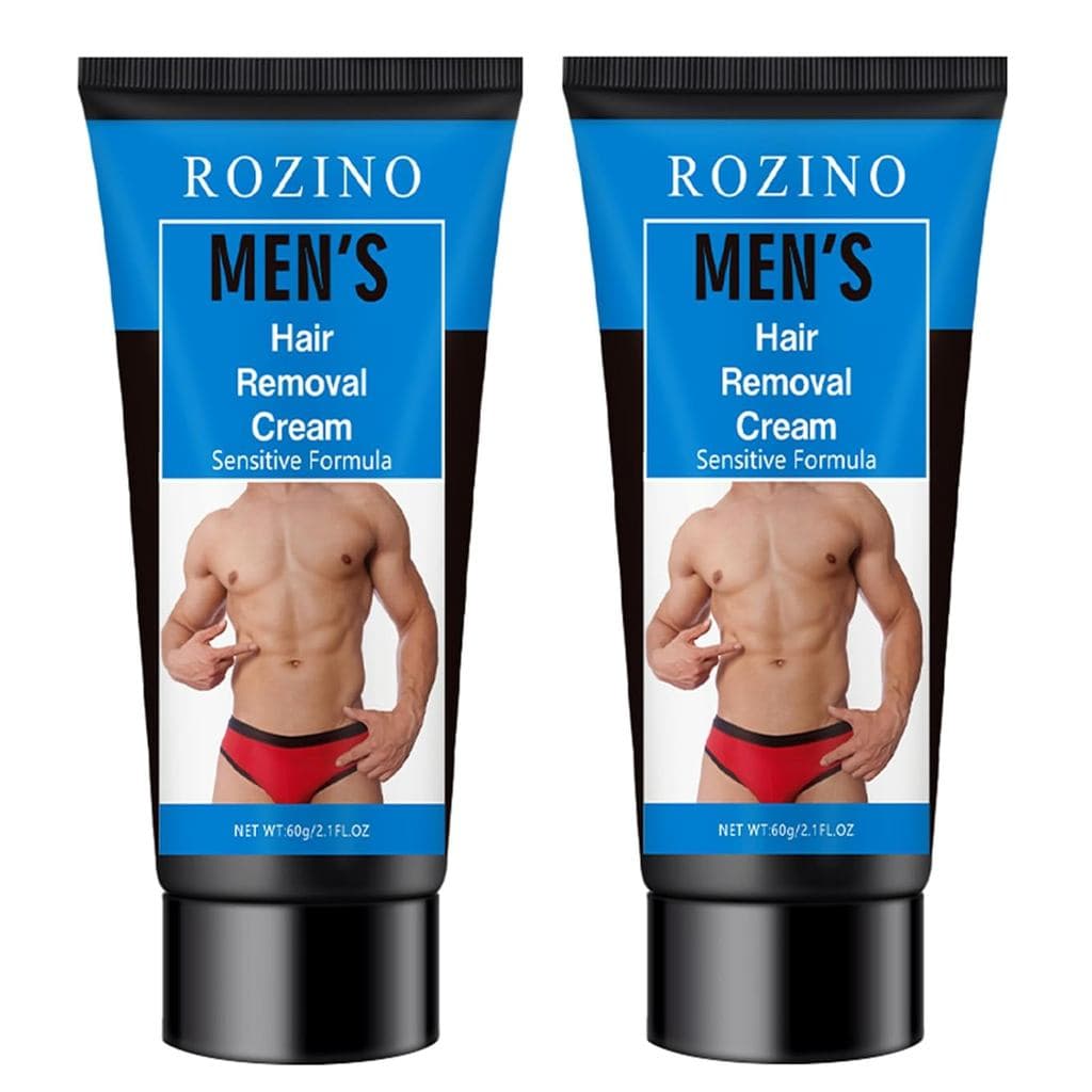 Creme Depilatório Masculino com Fórmula Sensível, Removedor Suave de Pelos do Corpo para Braços, Pernas, Peito, Costas,