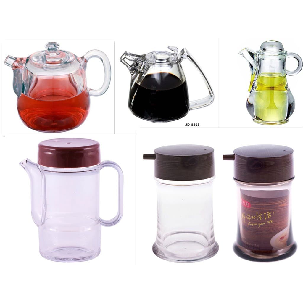 Pote de óleo transparente transparente à prova de vazamento pote de óleo acrílico cozinha doméstico tanque de óleo de pl