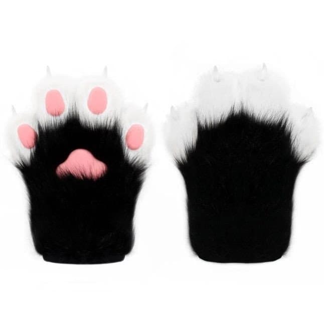Besta Montagem De Pelúcia Meow Garra Raposa Luvas Cosplay Cola Unhas