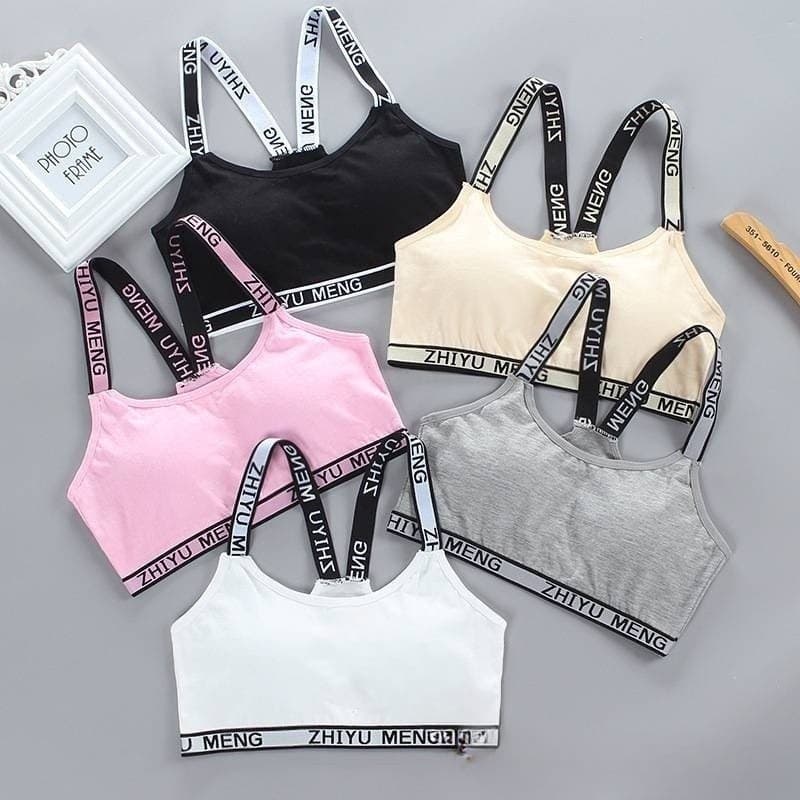 [Doly] Camisola de Alças com Letras para Meninas Adolescentes, Colete Grande de Algodão para Crianças