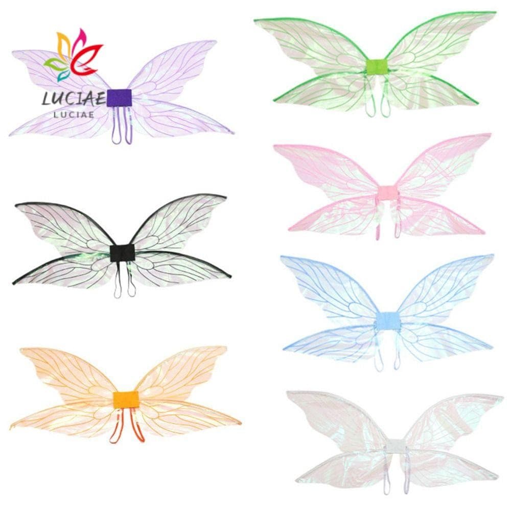 LUCIAE Asas De Fada Meninas Princesa Asa De Anjo Traje Acessórios Halloween Cosplay Vestir