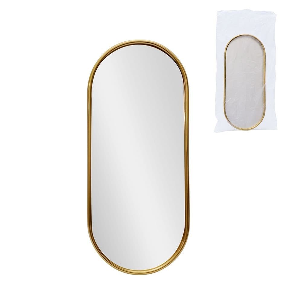 Bandeja espelhada oval dourada 22x9,5cm banj013/do