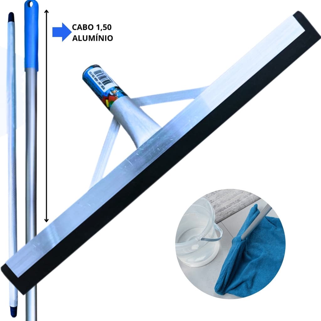Rodo Alumínio 30CM E.V.A Duplo Leve Reforçado Cabo 1,50 Alumínio Extensor Retrátil