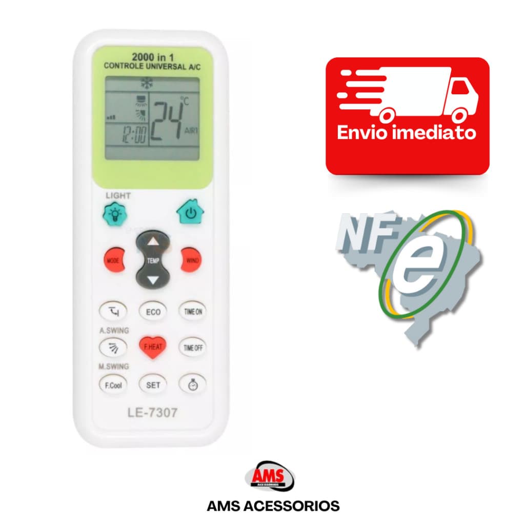 Controle Ar Condicionado Universal Diversos Modelo 2000 Em 1