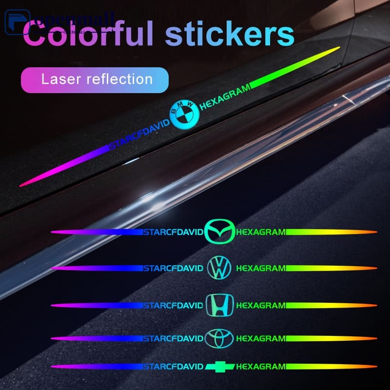 OM 1 Adesivo Laser Refletivo Cores para Carro Moda Decorativa Decalque Frio Impermeável Protetor Solar IPVP